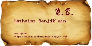 Matheisz Benjámin névjegykártya